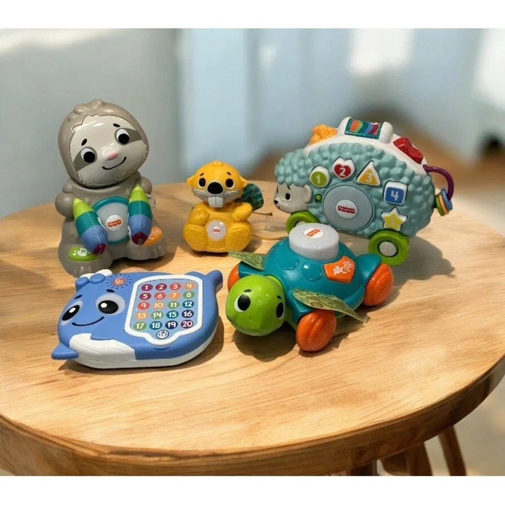 Fisher-Price Linkimals Lot 5 Sloth Hedgehog Beaver Whale Turtle Musical Toys